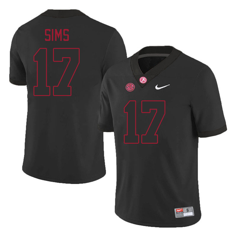 #17 Cam Sims Alabama Crimson Tide Jerseys Football Stitched-Black